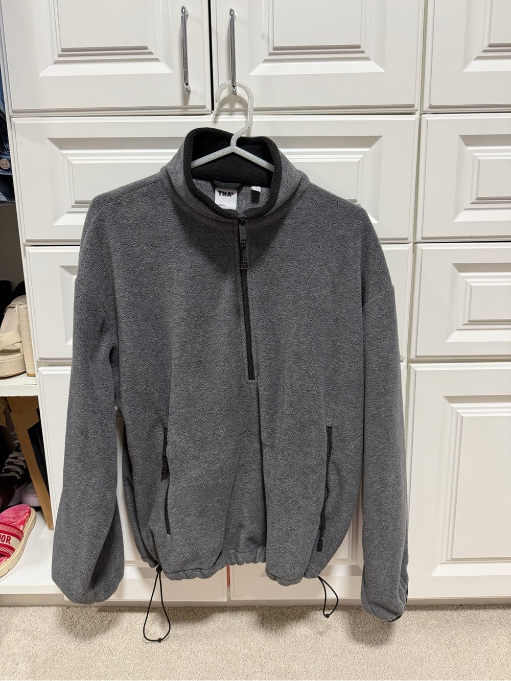 TNA Dark Gray Quarter-Zip Fleece Pullover